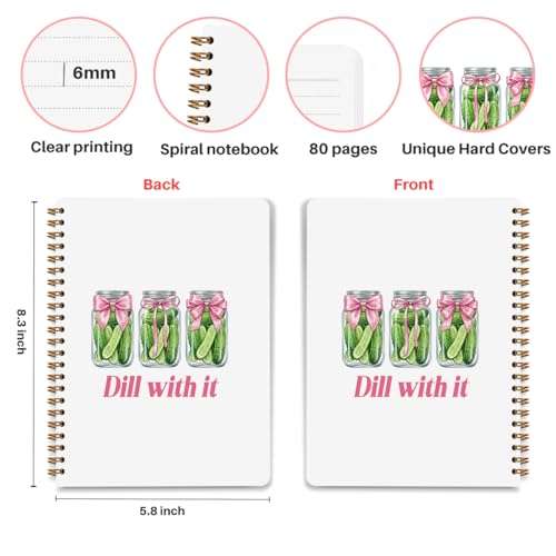 Funny Pickles Journaling Notebook, Pickle Lovers Gifts Journals for Writing - color: Dill with it Pickles