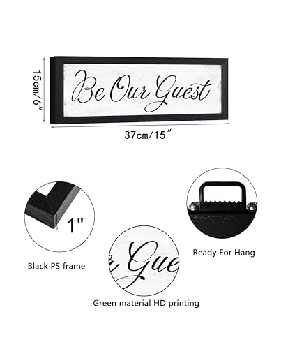 Be Our Guest Bedroom Sign Farmhouse Wall Decor 6"x 14.5" - color: Be Our Guest Sign