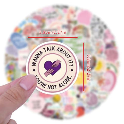 110pcs Mental Health Stickers Pack,Waterproof Vinyl Encourage Onself Decales for Teens Adults Teachers,Cartoon Stickers for Water Bottles Laptop Notebook DIY Art Craft - color: 110 - Mental Health