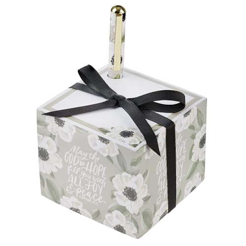 Christian Art Gifts Note Cube & Pen: God of Hope Romans Bible Verse - color: God of Hope