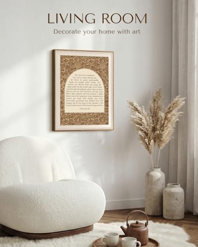 InSimSea Framed Christian Wall Art 12x16 Psalm 23 Bible Verse Prints Art - color: PSALM 23, size: 12"L x 16"W