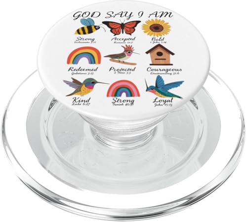 God Says I Am Bee Spring Christian Religious Easter Day PopSockets PopGrip for MagSafe - style: Magnetic PopGrip