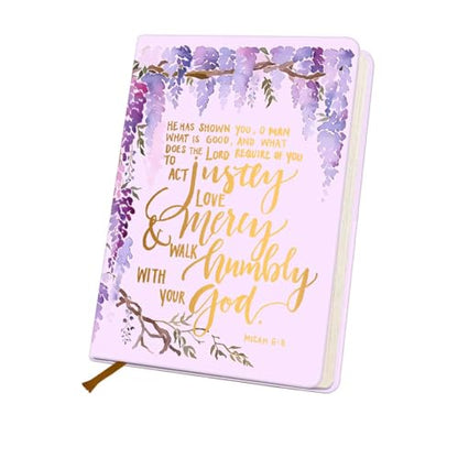 Purple Christian Notebook Bible Verse Lined Journal Notebook for Women Men - color: Multi 1297