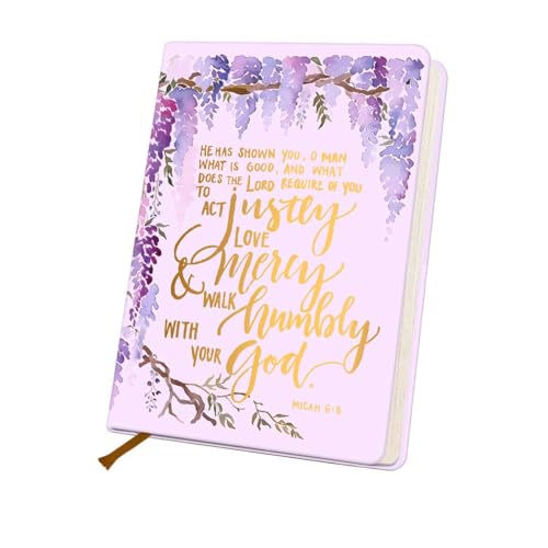 Purple Christian Notebook Bible Verse Lined Journal Notebook for Women Men - color: Multi 1297