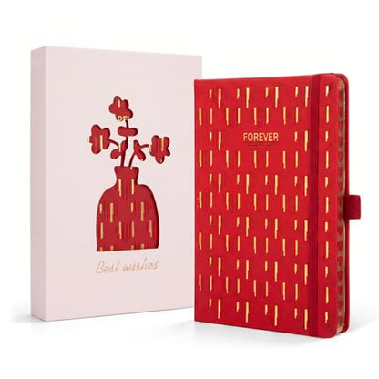 Comix Pretty Lined Journal for Women, 192 Pages, 100GSM Paper, 5.5" x 8.3" - color: Crimson