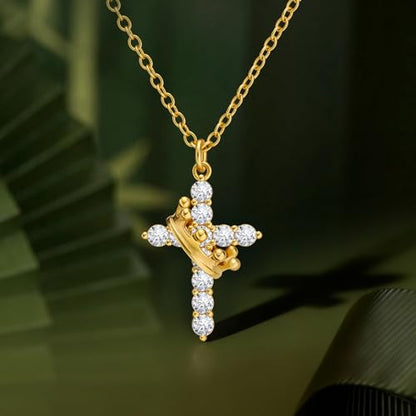 Cicy Bell Cross Pendant Necklace 18k Gold Plated Layered Necklaces - color: Style C-Gold