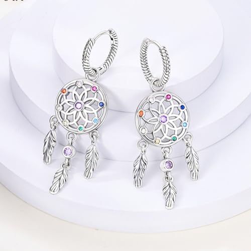 925 Sterling Silver Hoop Earrings Drop Dangle Earrings for Women Hypoallergenic Earring Trendy Huggie Earring Cute Graduation Birthday Gifts Jewelry for Women - color: Dream