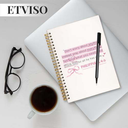 ETVISO Pink Christian Notebook, PHILIPPIANS 4:6 Christian Journal for Women, Scripture Notebook, Bible note taking, Bible Journal, Hardcover Spiral Notebook 80 Sheets -160 Pages 5.5x8.3 Inch - color: 02-Bible(PHILIPPIANS 4:6)