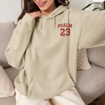 Christian Hoodies for Women Psalm 23 Sweatshirt Jesus Faith Hoodies Religious Bible Verse Graphic Hoodie Pullover - color: Apricot, size: Large