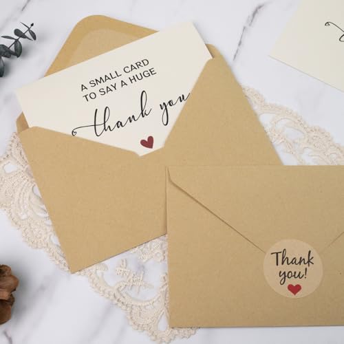 JIXZEN 25‑Pack 350GSM Thank You Cards with Envelopes