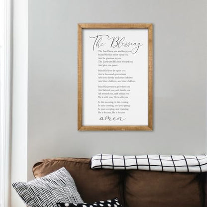comurdyo The Blessing Bible Verse Wall Art, 16"×11", Wood - color: The Blessing (Wood), size: 16"L x 11"W