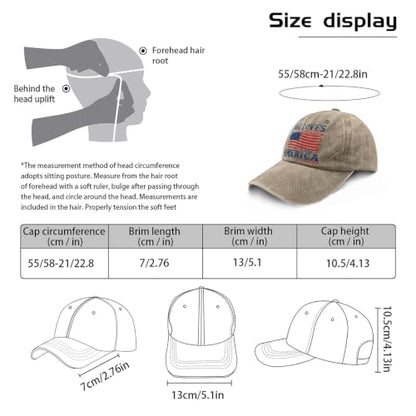 She Loves Jesus and America Too Hats for Womens Soft Washed Distressed Baseball - color: She Loves Jesus and America Toopigment Khaki1