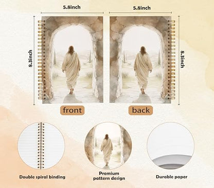 Christian Jesus Notebook for Work Note Taking, Christian Gifts, Bible Verse Journal for Women, Religious Church Notes Hardcover Spiral Notebooks, 5.5x8.3 in - color: multicolour-Christian-5