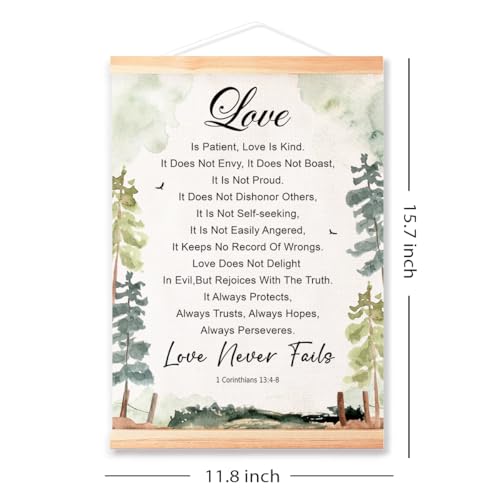 Ybqhd Love Never Fails Poster Hanger, Christian Bible Verse Wall Art - color: B-1 Corinthians 13:4-8