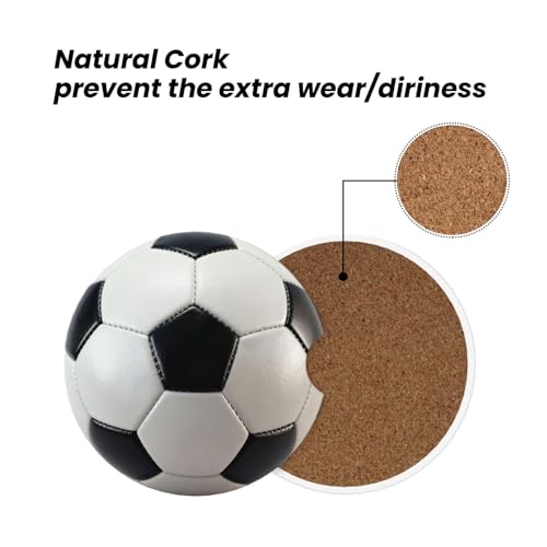 Football 2 Pack Car Cup Holder Coasters Ceramic Drink Coasters - color: Brown