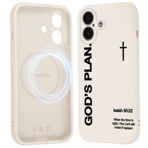 Magnetic Phone Case for iPhone 17, Aesthetic Jesus Bible Verse Cross Pattern Print for Women Men, Compatible with Magsafe, Shockproof Soft Silicone Cover for iPhone 17 6.3", White - color: White, size: iPhone 17