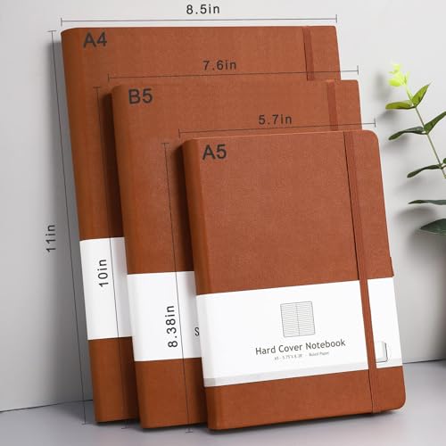 AHGXG Lined Journal Notebook, 320 Numbered Pages, B5 (7.6'' X 10'') - color: Brown, size: B5