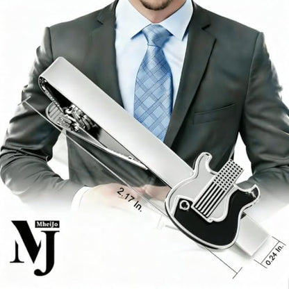Tie Clips for Men, Mens Tie Clip Silver, Mens Tie Bars, Clip on Tie for Men - color: Silver Tie Clip H