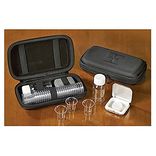Minister Clergy Disposable Communion Cups Portable Communion Set Cloth Black Zipper Case