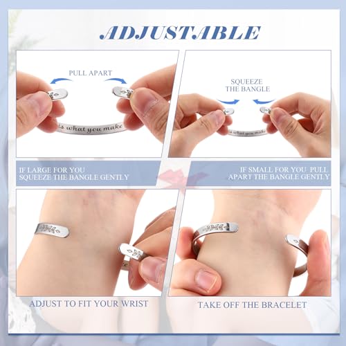 MTLEE 30 Pcs Inspirational Cuff Bracelets Bulk Gifts for Women Motivational Bible Verse Bracelet Silver Personalized - style: Trendy