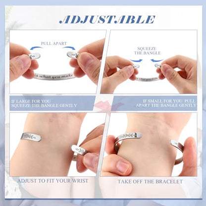 MTLEE 30 Pcs Inspirational Cuff Bracelets Bulk Gifts for Women Motivational Bible Verse Bracelet Silver Personalized - style: Trendy