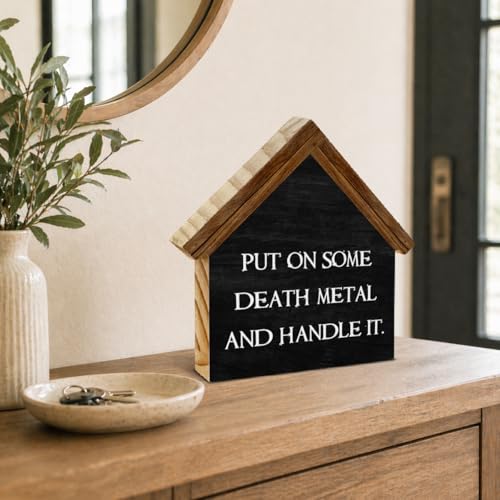 Gothic Home Office Decor, Put on Some Death Metal and Handle It House - color: metal