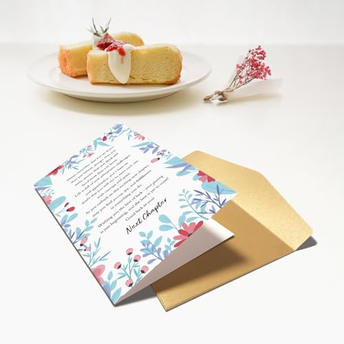 New Chapter Card for Men Women, Floral Good Luck in Your Next Chapter Card, Coworker Leaving Cards Gifts, New Home Congratulations Cards, New Beginning Gifts - color: New Chapter