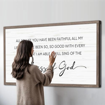 TAILORED CANVASES Goodness of God Faith Wall Art, Inspirational Scripture Canvas Print with Christian Quotes, Large Wall Art for Living Room, Bedroom, or Church Decor 48x24 - size: 48"L x 24"W