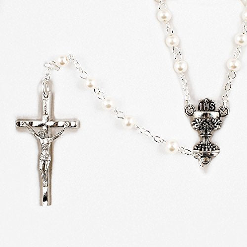First Holy Communion Book, Lapel Pin, Rosary and Keepsake Box Set for a Girl In Christ