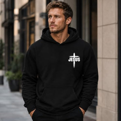 Jesus Sweatshirt For Men The Way The Truth The Life Christian Faith Hoodie - color: Black3, size: XX-Large