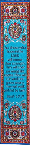 Hope in the Lord, Themed Assortment of 4 Woven Fabric Bible Verse Bookmarks, Silky Soft & Flexible Religious Bookmarkers for Novels Books & Bibles, Woven Design, Memory Verse Gift - color: Hope in the Lord
