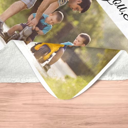 inkArts Personalized Blanket, Custom Blanket with Photo, Customized Picture Blankets, Custom Photo Blankets, Personalized Fathers Day Blanket Gifts for Dad Baby Kid Family - color: 2 Photos-2