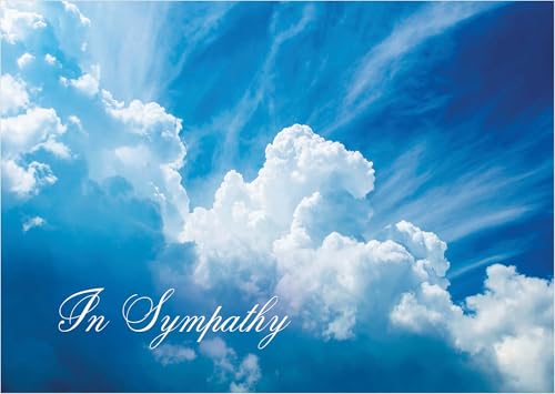 KJV Cloud Sky Sympathy Card, 1 Count - color: With Sympathy Greenery