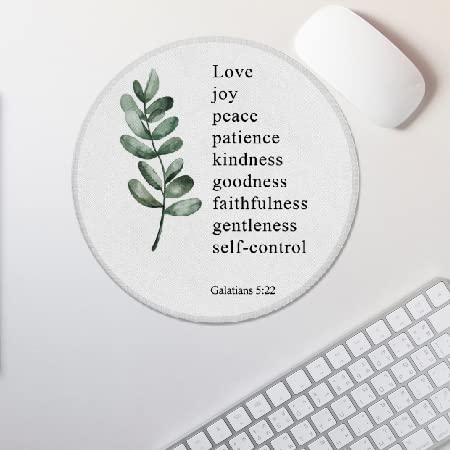 Christian Bible Scripture Galatians 5:22 Love Joy Peace Mouse Pad 7.9x7.9 Inch,Non-Slip Rubber Base Mousepads for Dorm Office Home Desk Decor, Christian Teen Girls Women Gifts