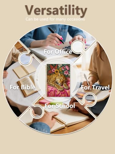 Sleeping Leopard Floral Spiral Notebook Animal Lover Gift 5.5x8.3 in - color: Sleeping Leopard