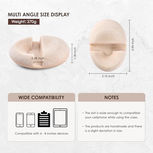 Artificial Stone Cell Phone Stand for Desk Handcraft Pebble Shape Minimalist Decor for Desk Kitchen Counter Office Easy of Use Sturdy and Stable(Beige Yellow) - color: beige yellow pebble stone