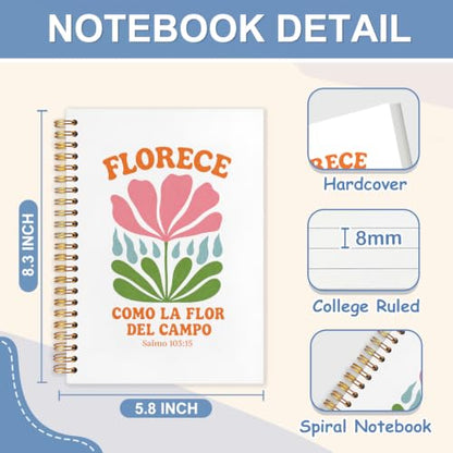 Libretas Cristianas En Español Notebook Journal for Women, 5.5x8.3 - color: white-Bible En Español