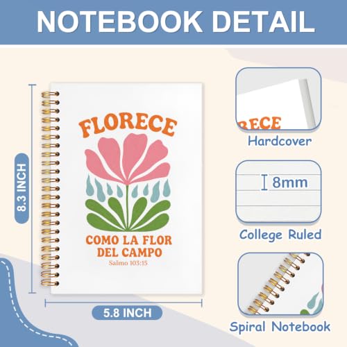 Libretas Cristianas En Español Notebook Journal for Women, 5.5x8.3 - color: white-Bible En Español
