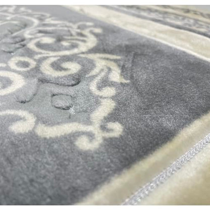 Modefa Foam Padded Prayer Rug | Thick Prayer Mat with Knee Cushion Memory Foam Prayer Mats | One Inch Thick Soft Velvet Islamic Praying Mat Luxury (Grey) - color: Grey