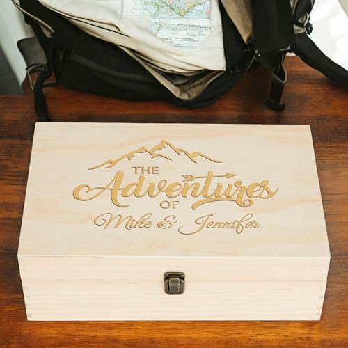 Personalized Adventure Memory Box, Engraved Travel Keepsake for Couples - style: 12. Adventure Box