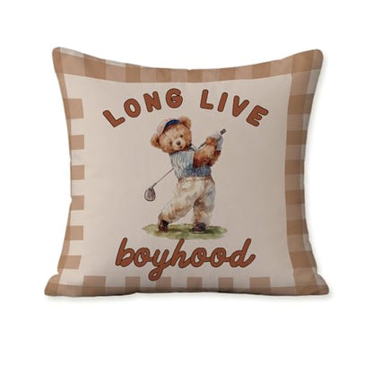 Kids Pillow Cover Long Live Boyhood - color: White-boyhood