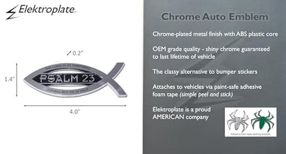 Elektroplate Christian Fish John 3:16 with Verse OEM Chrome Emblem for Cars, Trucks, and All Auto | Universal Fit at 4" x 1.4" | Weatherproof - color: John 3:16