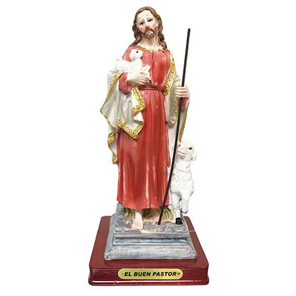 Good Shepherd Statue Jesus Sculpture Home Deco Decoration Holy Figurine Religious Decoration Estatua (12 Inch)