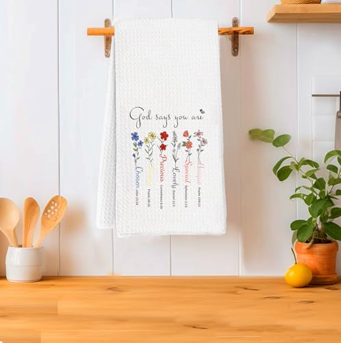 Christian Gifts for Women Hand Towel,Great for Easter Holiday Church Faith Gifts，Hymn Tea Towels Decorative for Kitchen Bathroom， God Says You are Christian Dish Towels,16×24 - color: God Says You Are