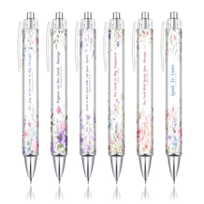 Encouragement Christian Gifts for Women, 6 Pack Floral Bible Verse Pens - color: pink06