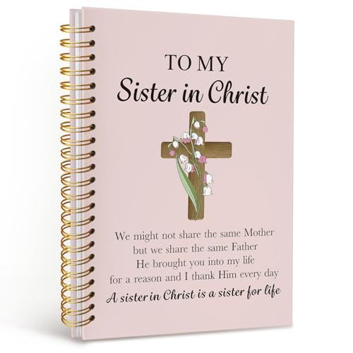Bible Notebook for Women, Church Notes Journal, Women Prayer Notebook, Bible Notebooks for Note Taking, Sister in Christ Inspirational Notebook Hardcover Spiral Notebook, 5.5x8.3 Inch - color: Christ-2
