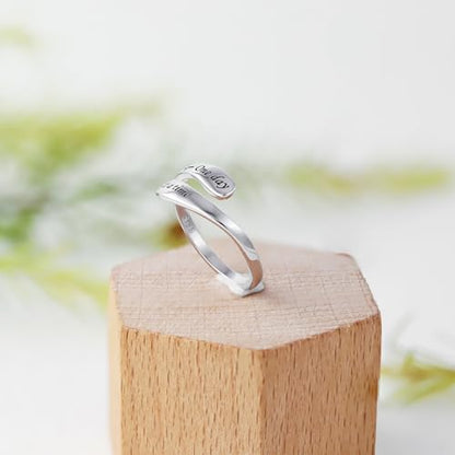 925 Sterling Silver Inspirational Adjustable Rings - Personality Encouragement Jewelry Gift For Women - style: One day at a time