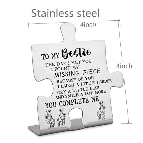 Bestie Gifts from Bestie Sister To My Bestie Gifts Thank You for Being My Sister Bestie Friendship Gifts Christmas Wedding Gifts for Sister Best Friend Decorative Signs Funny Office Desk Decor - style: To my Bestie