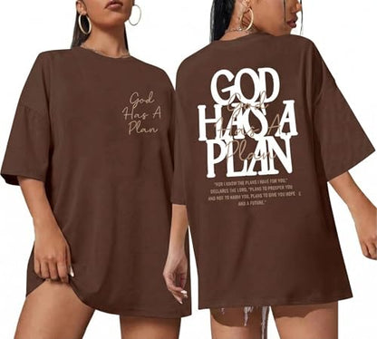 Christian Shirts for Women God is Good Shirt Oversized Jesus Faith Tshirt - color: B-brown, size: Small