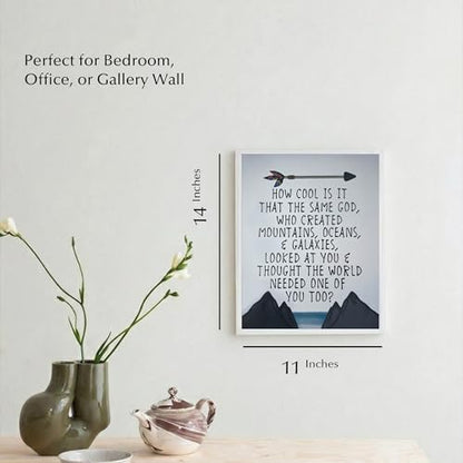 Christian Scripture Wall Art, Same God of Creation, 11x14 white framed - color: White, size: 14"L x 11"W